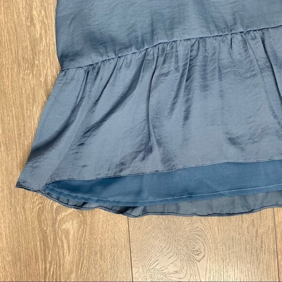 Anthropologie dRA Sham Top Slate Blue Camisole Peplum Racer back Crepe Size XS - Picture 7 of 13